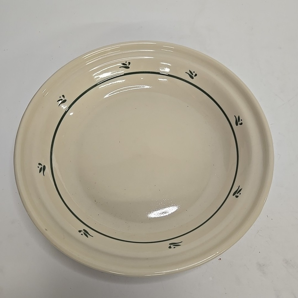 FP Friendship Pottery USA Flower‎ Pasta Bowl 10" Green Roseville OH